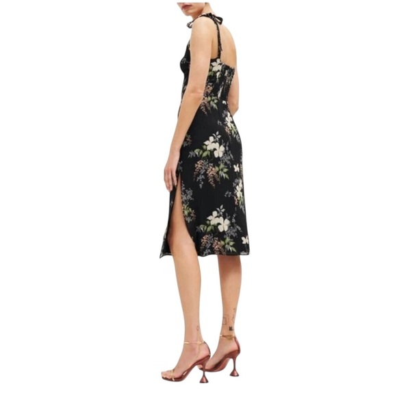 Reformation - Isabella Bessie Midi Dress Black Floral Sz 4 - Picture 3 of 10